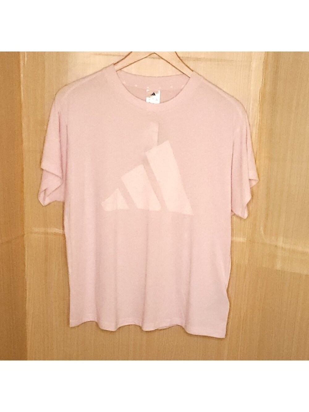 Adidas Women's Plus Light Pink Loose Fit Short Sleeve Top 1X